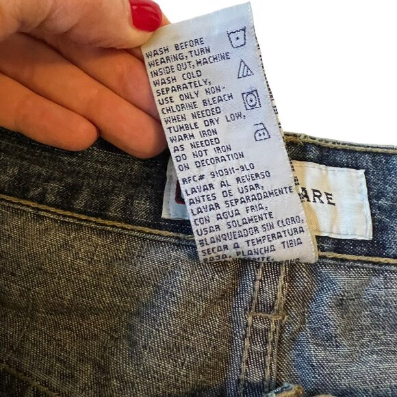 Vintage Faded Glory FLARE Blue jeans floral embroidered tan accent belt Missy 14 - Picture 10 of 14